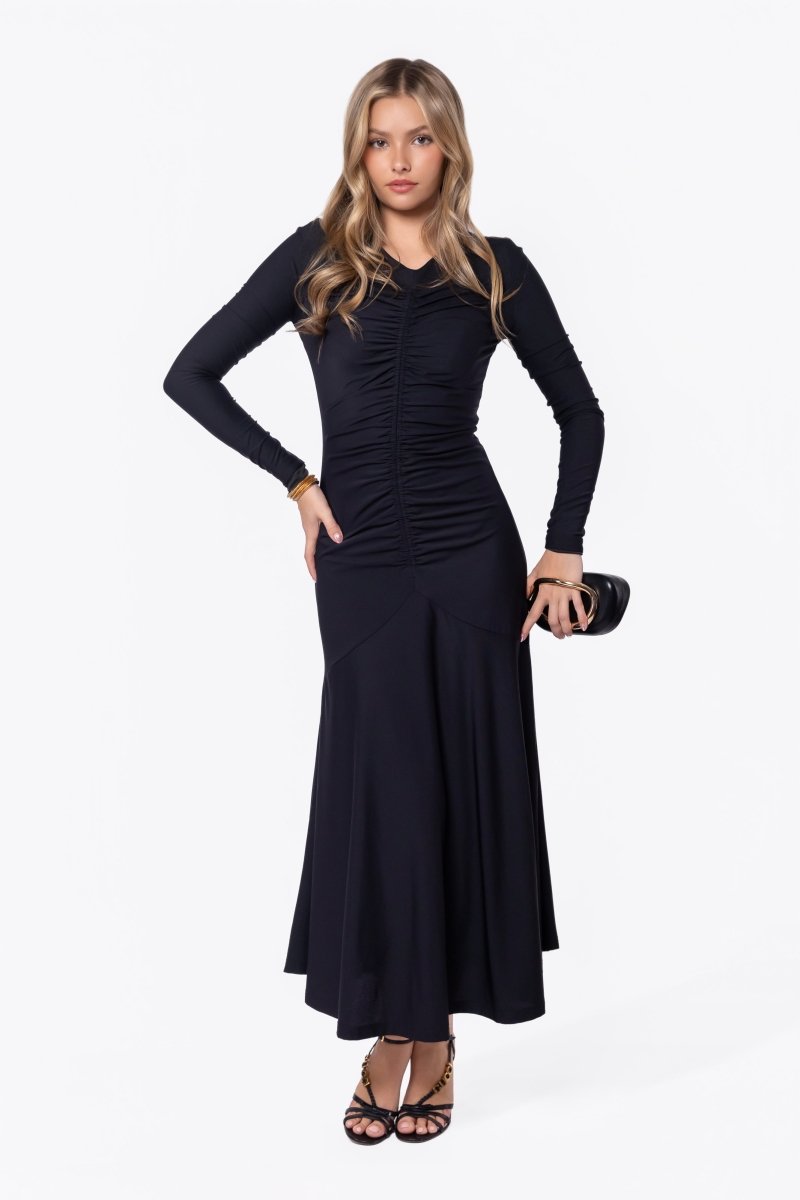 Mariella Dress (Black Solid) - Glamourous Grace