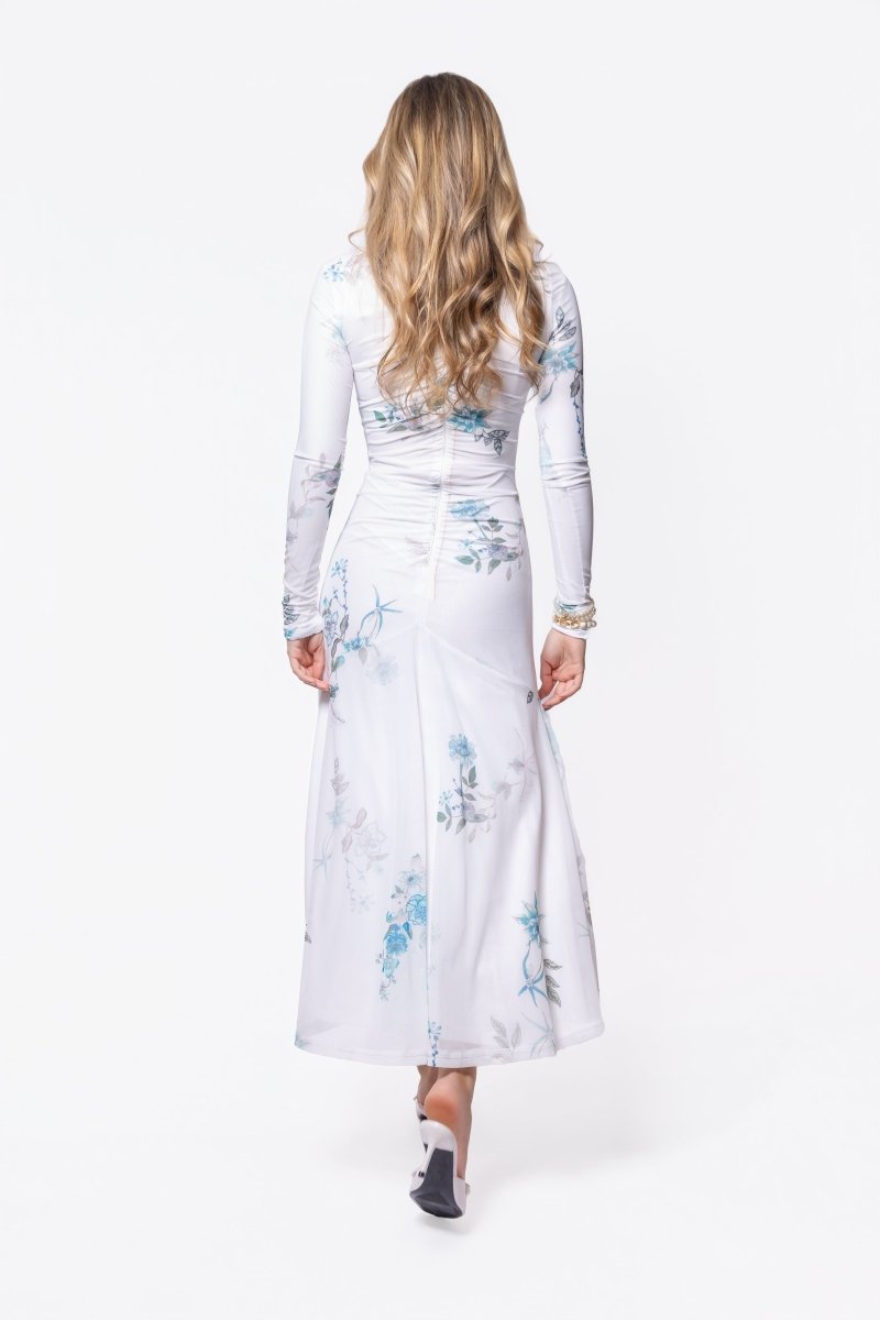Mariella Dress (White/Green) - Glamourous Grace