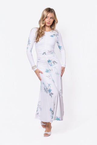 Mariella Dress (White/Green)