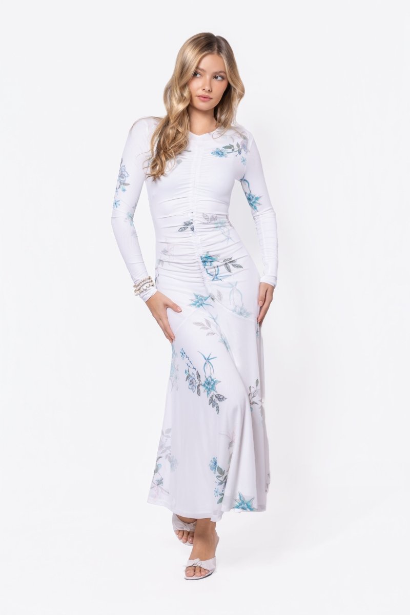 Mariella Dress (White/Green) - Glamourous Grace