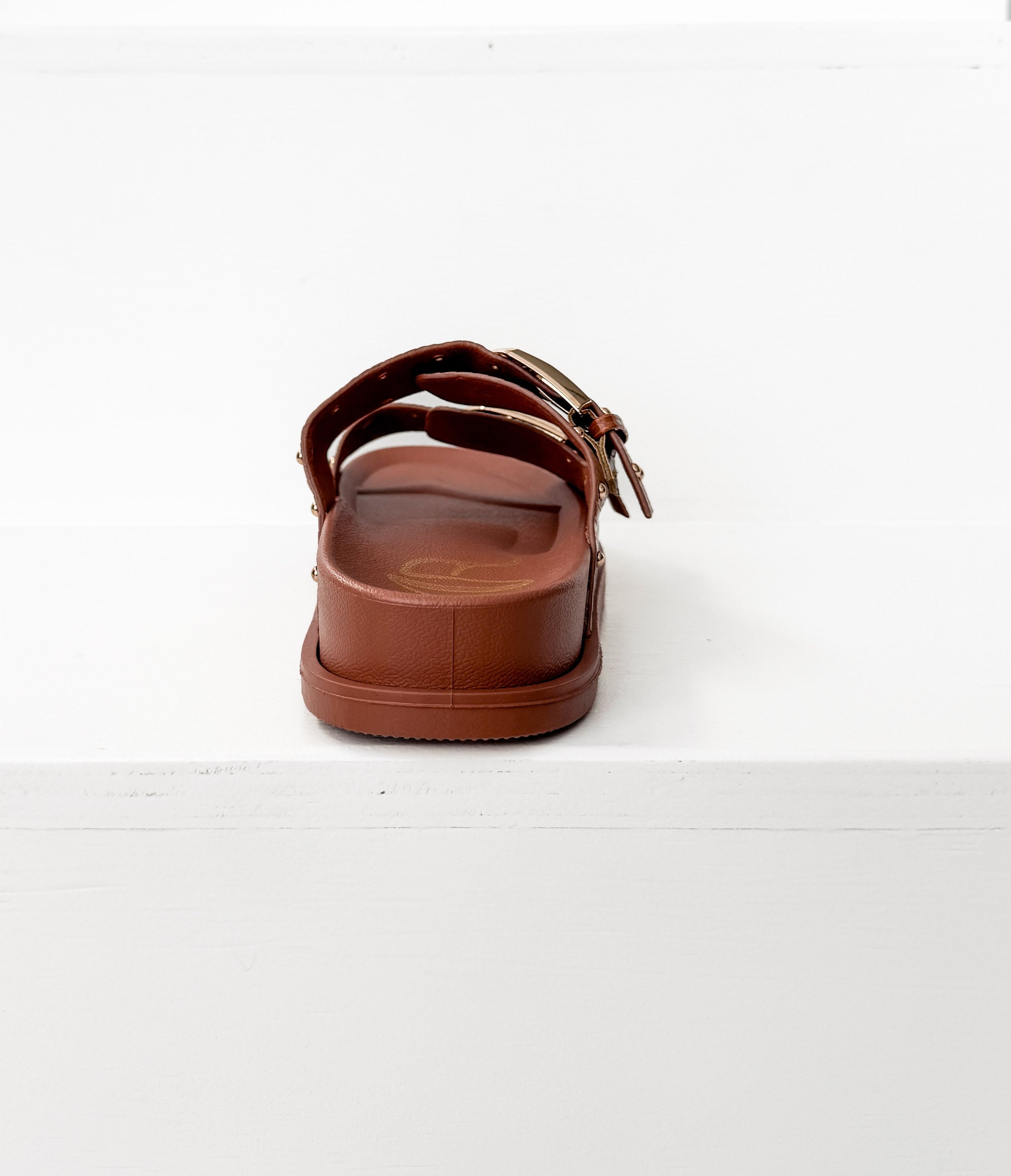 Marigold Sandal in Cognac - Glamourous Grace