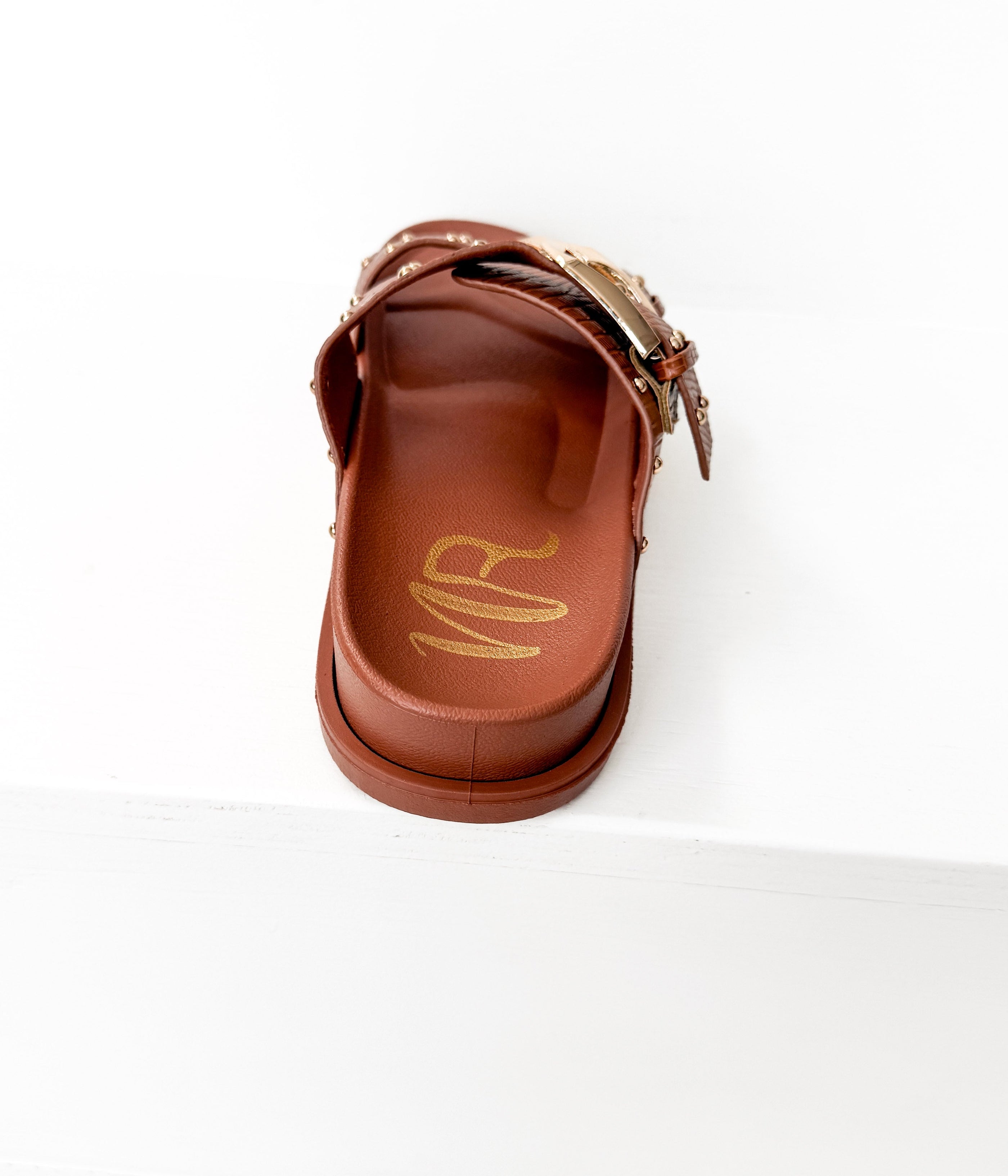 Marigold Sandal in Cognac - Glamourous Grace