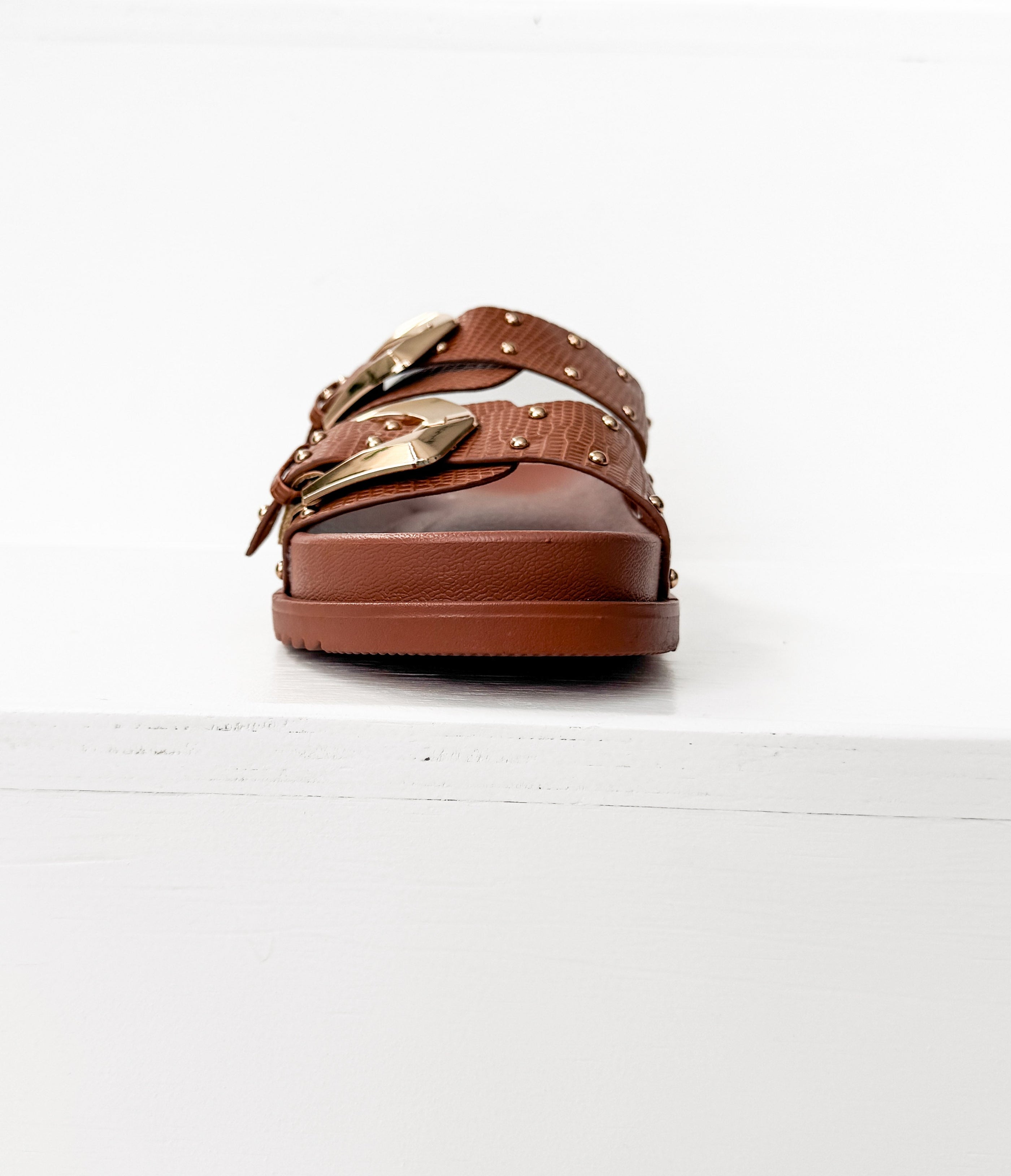 Marigold Sandal in Cognac - Glamourous Grace