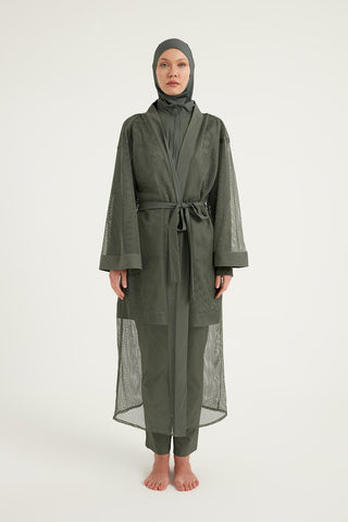 Khaki Full Coverage Mesh Kimono – Marina P2501-3