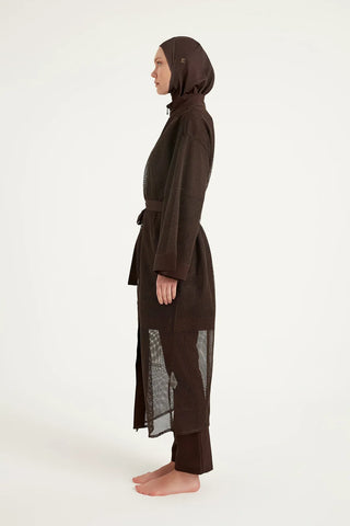 Brown Modest Full Coverage Mesh Kimono – Marina P2501-4 - Glamourous Grace