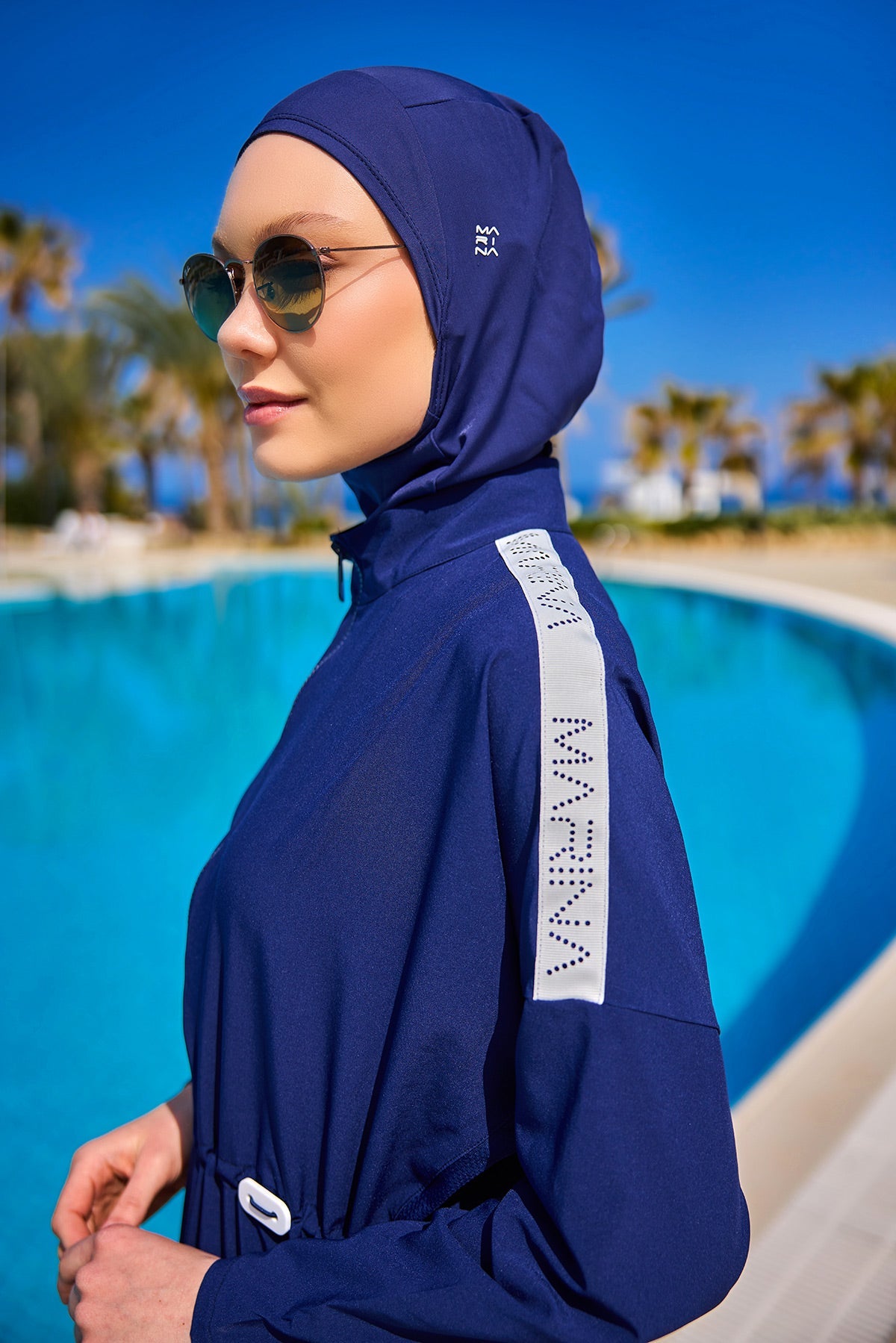 Navy Full Coverage Modest Swimwear Burkini Set M2507-2 - Glamourous Grace