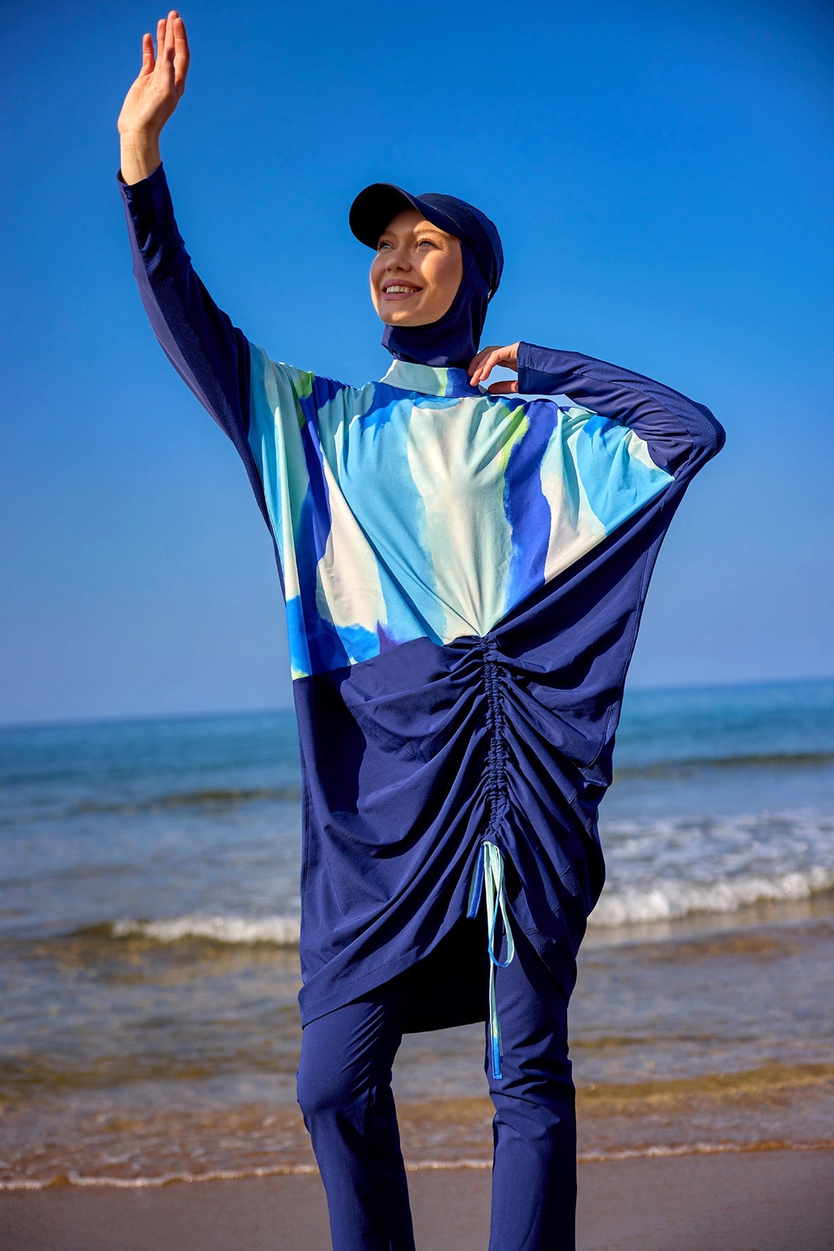 Navy Full Coverage Modest Swimwear Burkini Set M2513 - Glamourous Grace
