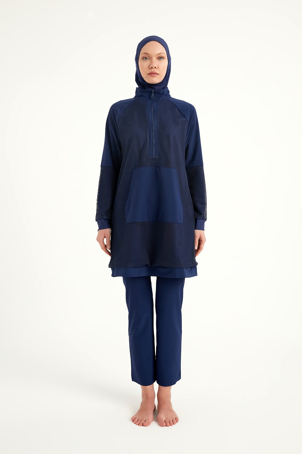 Navy Full Coverage Modest Swimwear Burkini Set M2534-2 - Glamourous Grace