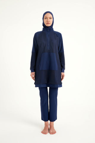 Navy Full Coverage Modest Swimwear Burkini Set M2534-2 - Glamourous Grace