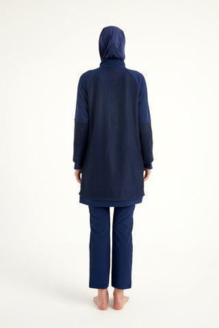 Navy Full Coverage Modest Swimwear Burkini Set M2534-2 - Glamourous Grace