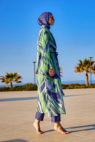 Marina Colorful Patterned Silky Kimono - P2504