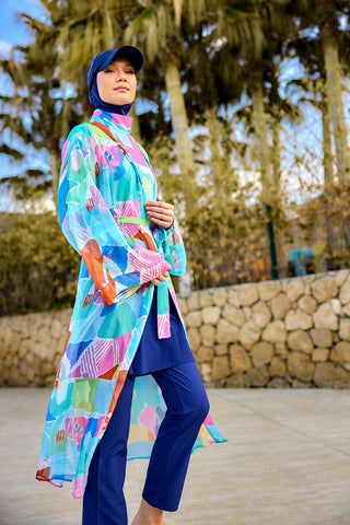 Silky Modest Full Coverage Kimono – Lightweight Elegant Beach Cover P2506 - Glamourous Grace