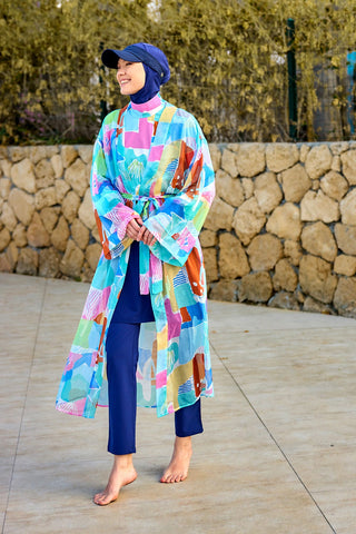 Silky Modest Full Coverage Kimono – Lightweight Elegant Beach Cover P2506 - Glamourous Grace