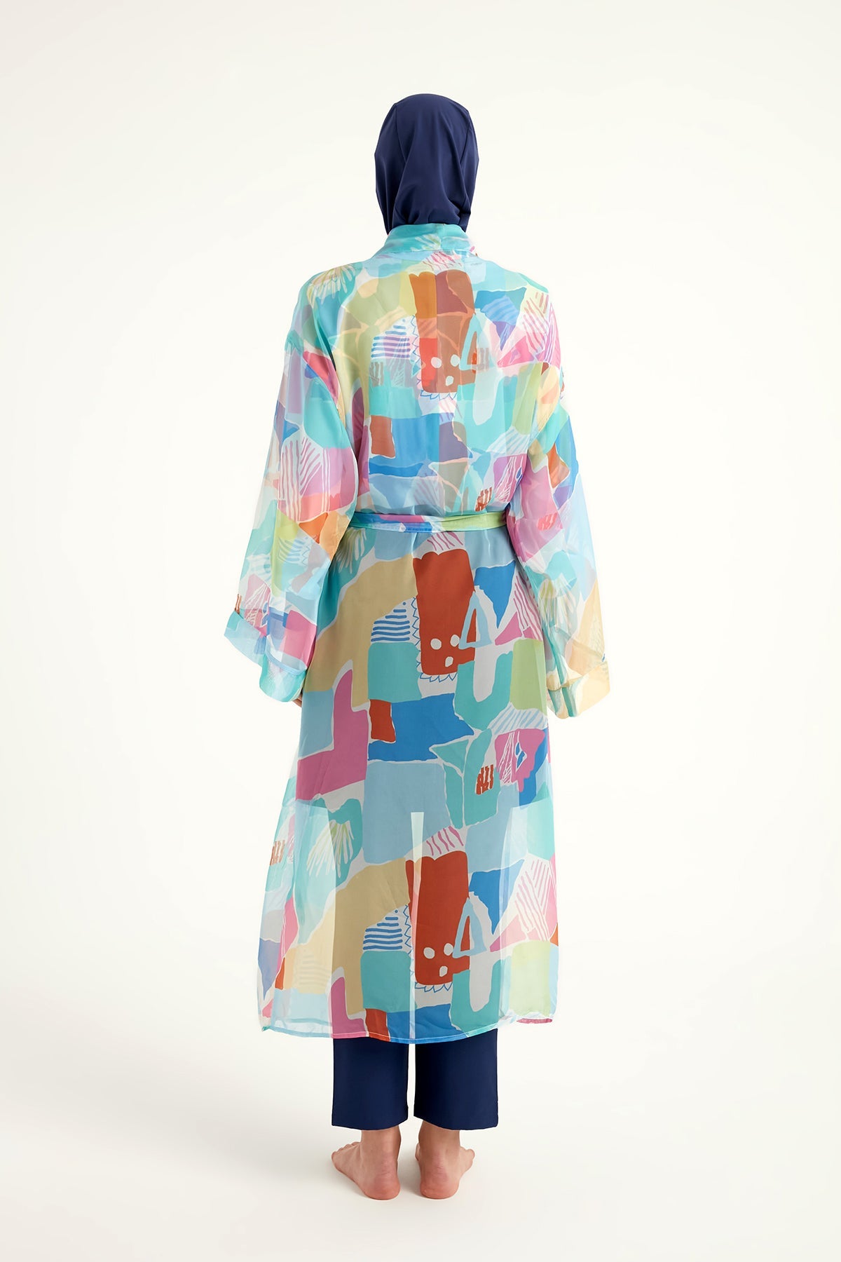 Silky Modest Full Coverage Kimono – Lightweight Elegant Beach Cover P2506 - Glamourous Grace