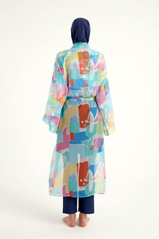 Silky Modest Full Coverage Kimono – Lightweight Elegant Beach Cover P2506 - Glamourous Grace