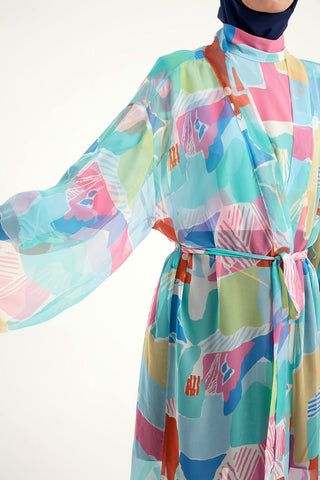 Silky Modest Full Coverage Kimono – Lightweight Elegant Beach Cover P2506 - Glamourous Grace