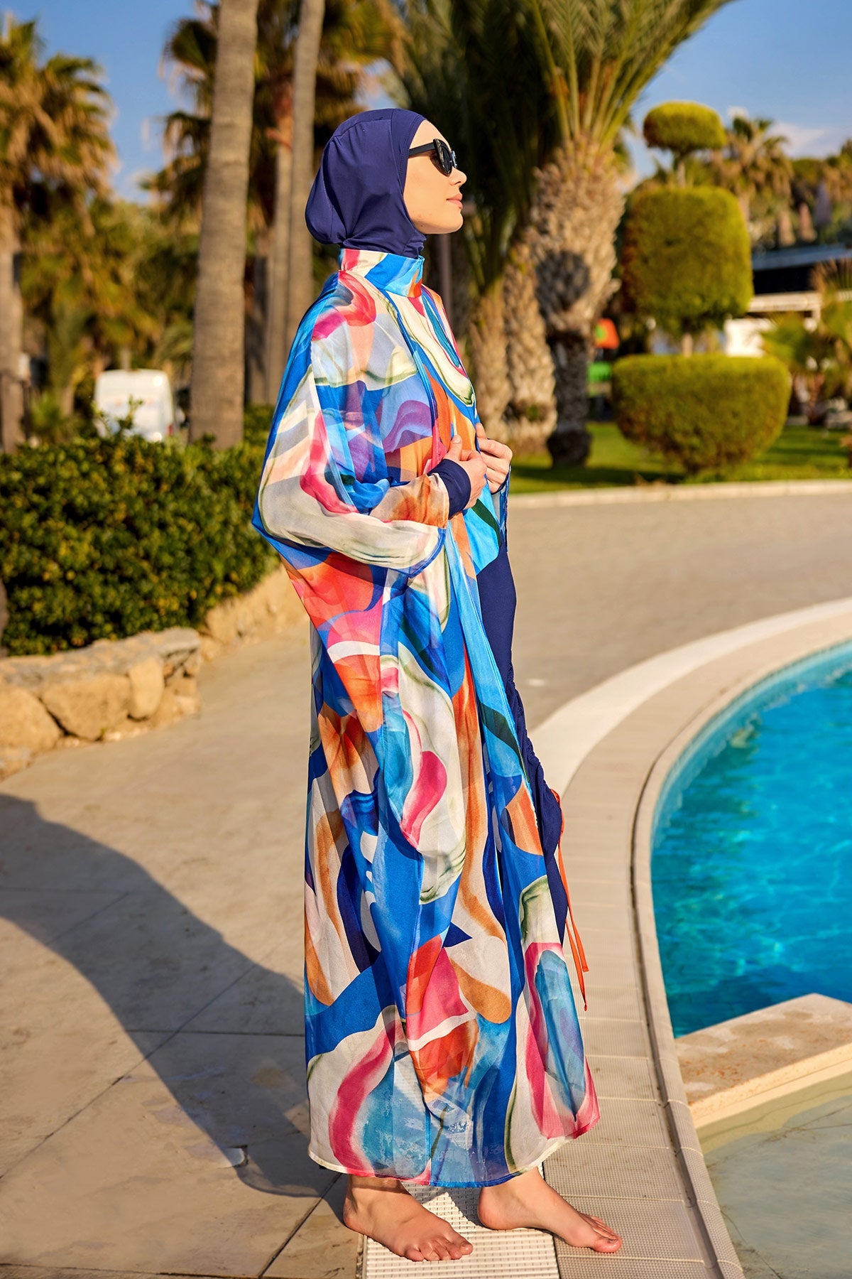 Marina Multicolor Silk-Touch Kimono - P2508 - Glamourous Grace