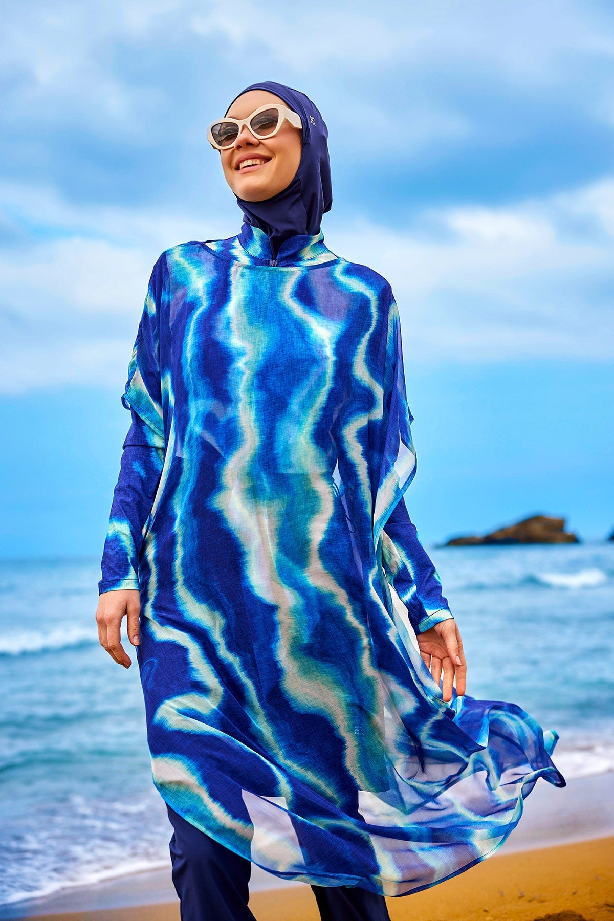 Marina Silky Pareo with Colorful Pattern - P2513-2 - Glamourous Grace