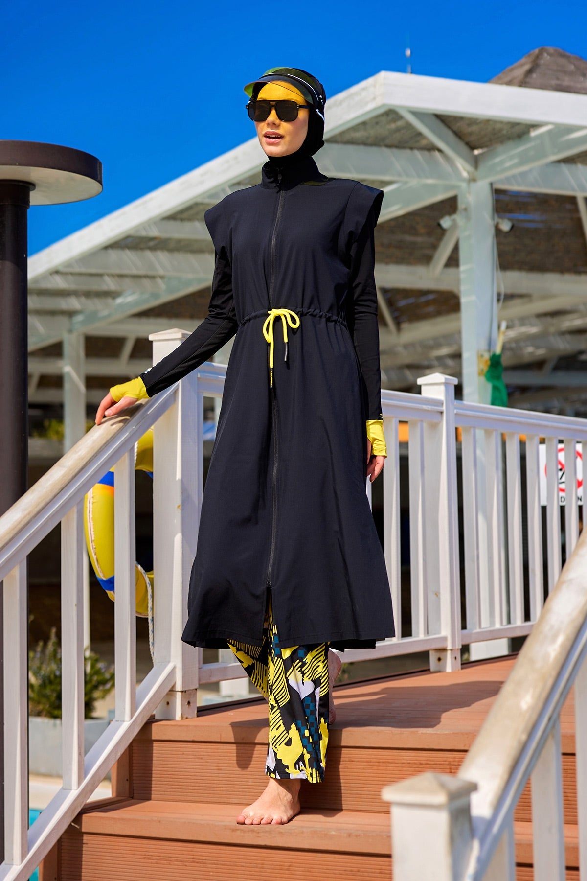 Marina Black Full Coverage Islamic Swimwear Burkini Set M2501-1 - Glamourous Grace