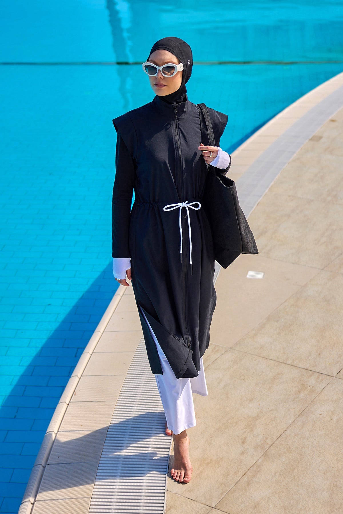 Black Full Coverage Islamic Swimwear Burkini Set M2501-2 - Glamourous Grace