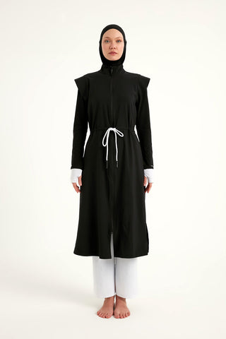 Black Full Coverage Islamic Swimwear Burkini Set M2501-2 - Glamourous Grace