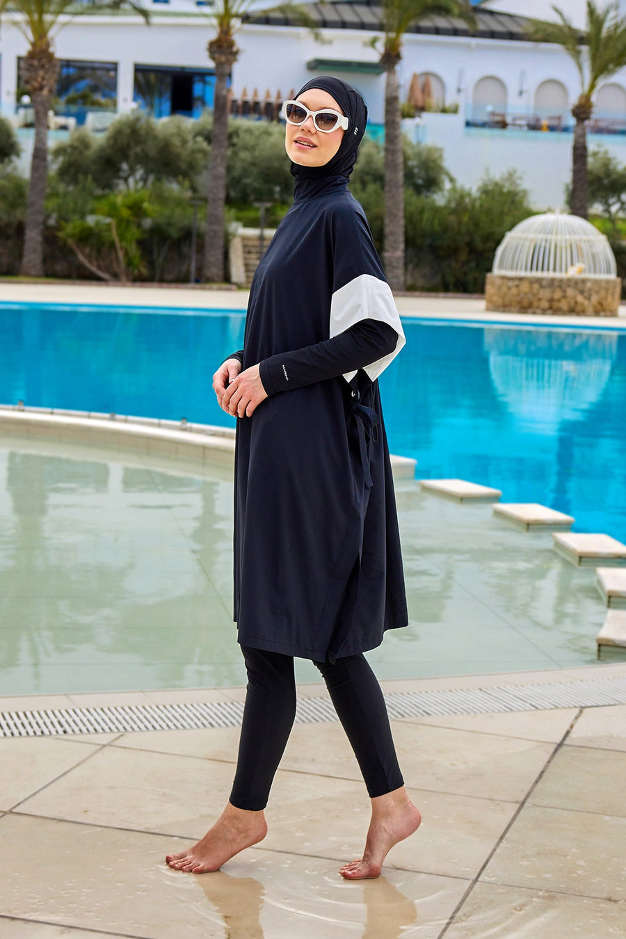 Black Burkini Set Full Coverage Modest Islamic Swimwear M2502 - Glamourous Grace