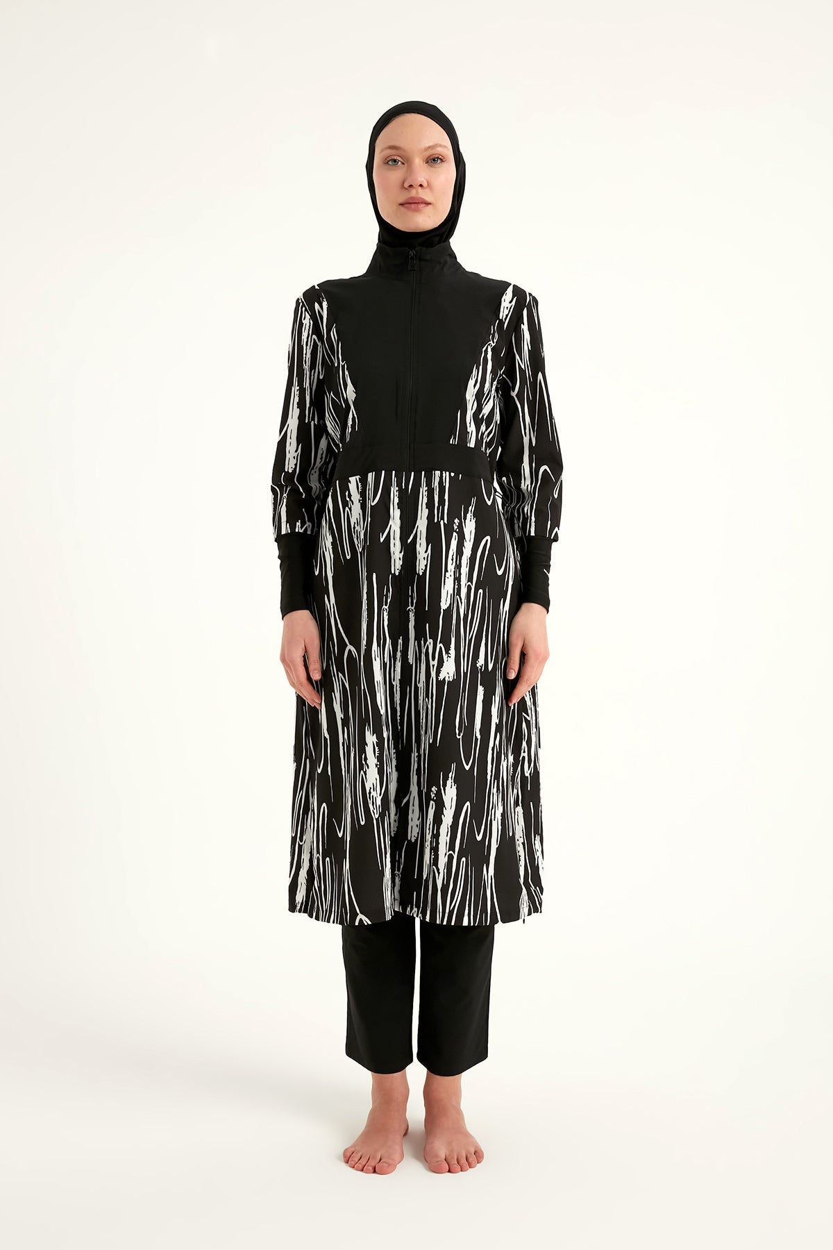 Black Full Coverage Swimwear Burkini Set M2504 - Glamourous Grace