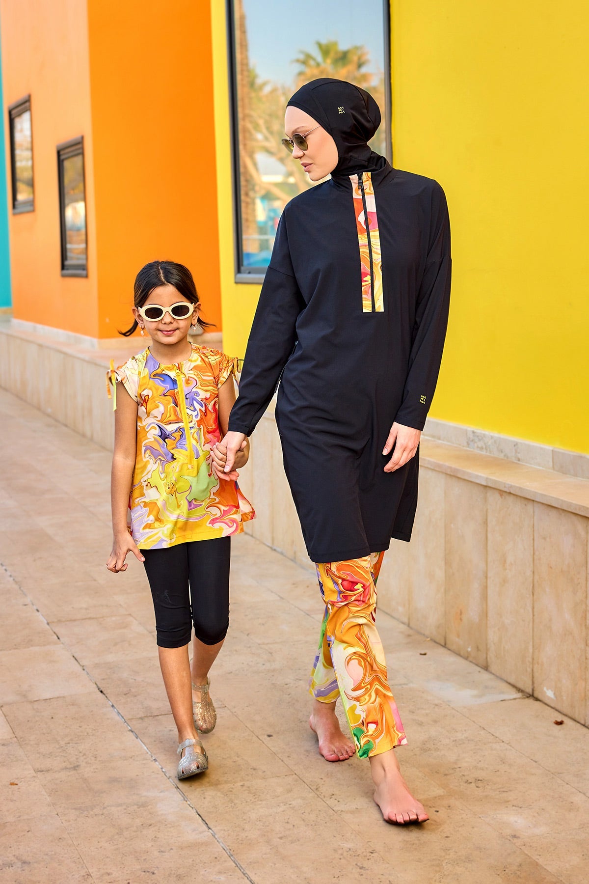 Black Full Coverage Swimwear Burkini Set M2525 - Glamourous Grace