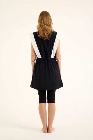 Marina Black Modest Half-Coverage Swimsuit - H2511 - Glamourous Grace