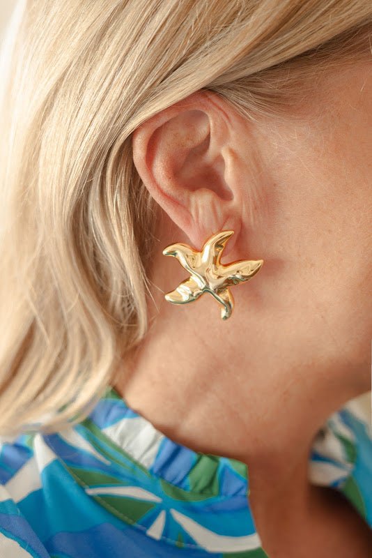 Marina Starfish Stud Earring - 18k Gold Plated - Glamourous Grace