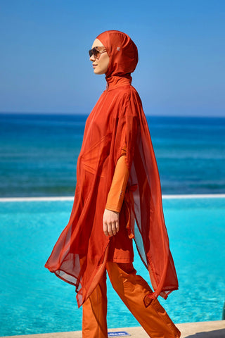 Full Coverage Islamic Swimsuit with Waist Tie | M2523-2 - Glamourous Grace