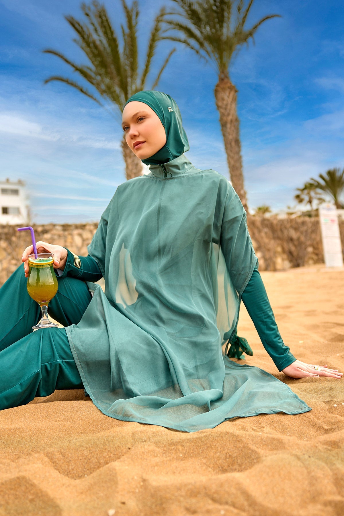 Marina Green Silky Pareo - P2516-1 - Glamourous Grace