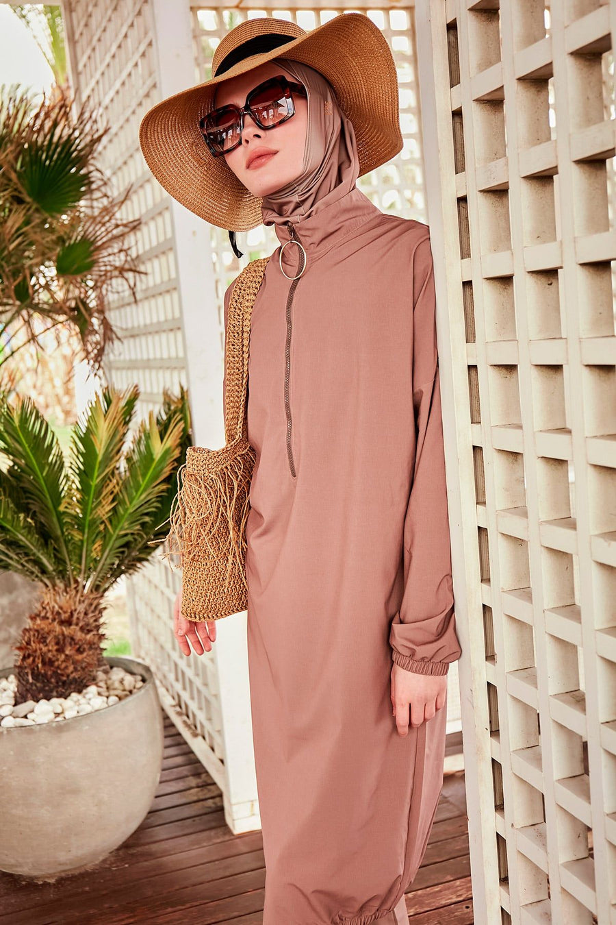 Woven Mink Burkini Modest Swimwear-M2405 - Glamourous Grace