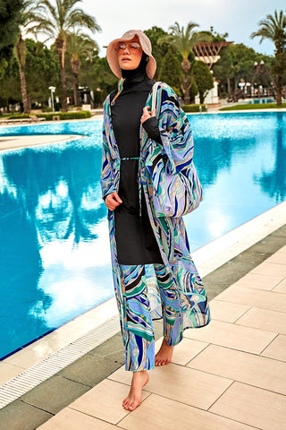 Lycra Black Burkini Modest Swimwear M2477 - Glamourous Grace