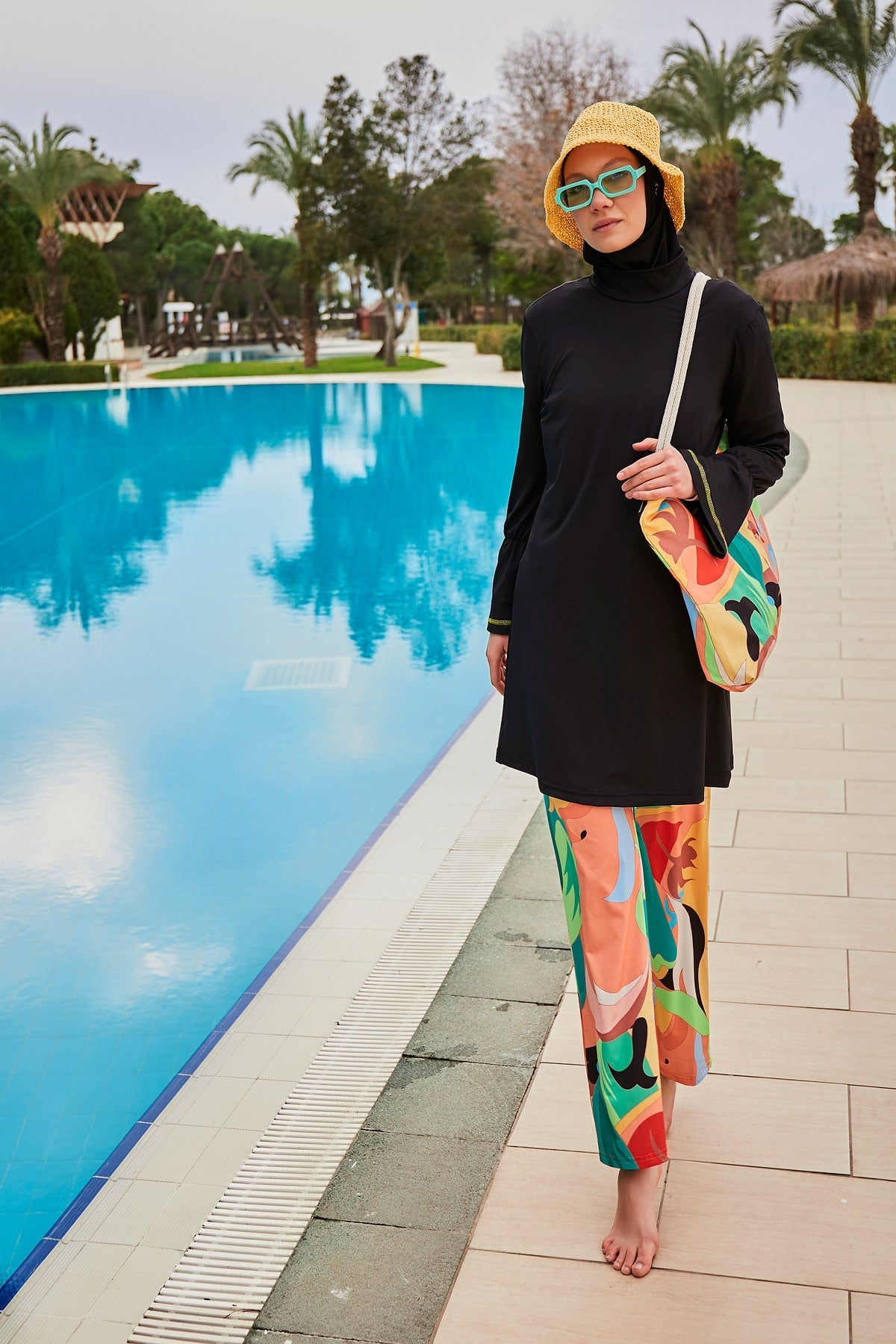 Lycra Black Burkini Modest Swimwear M2473 - Glamourous Grace