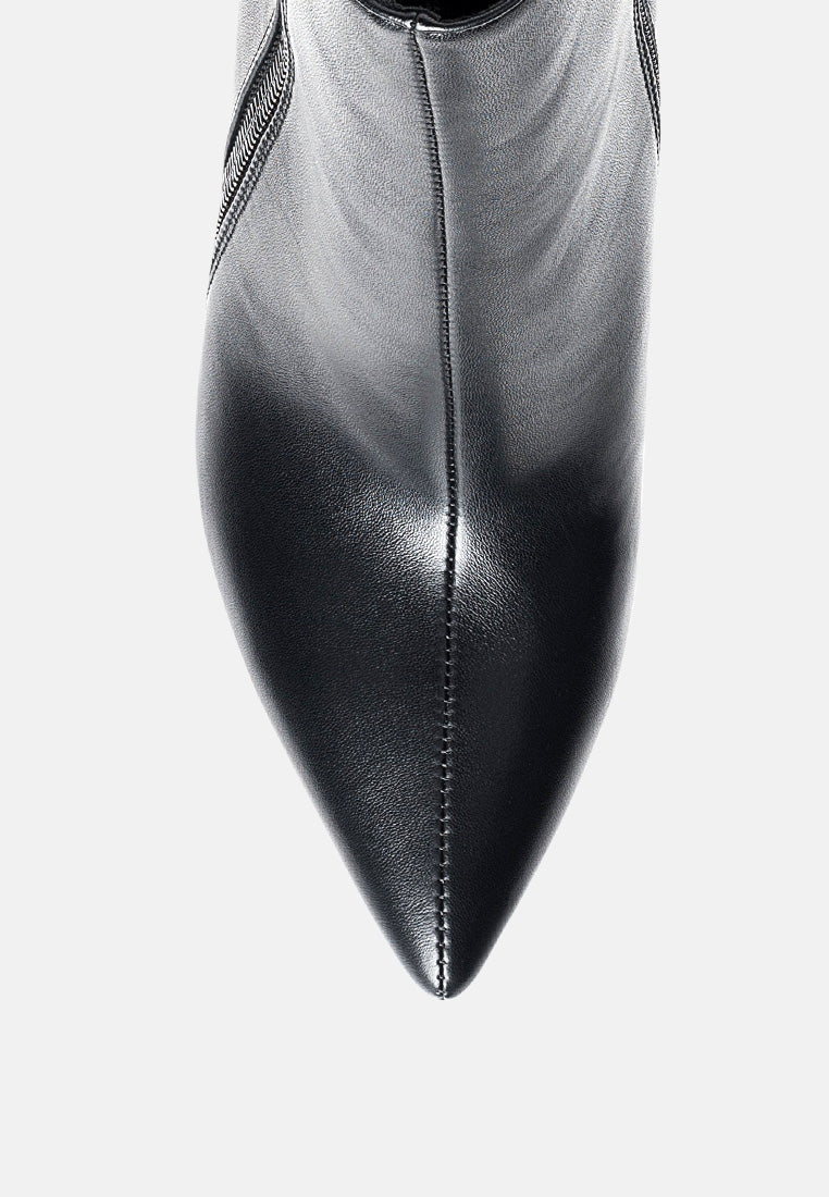 Marsale High Low Faux Leather Stiletto Boots - Glamourous Grace