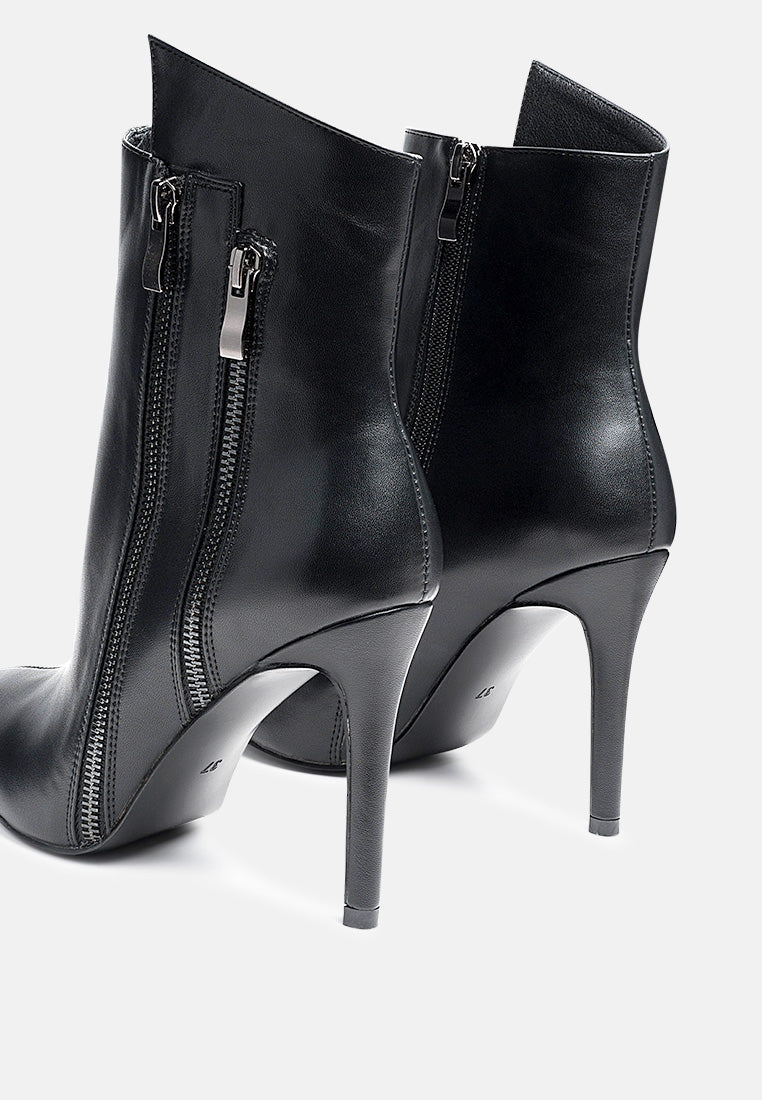 Marsale High Low Faux Leather Stiletto Boots - Glamourous Grace