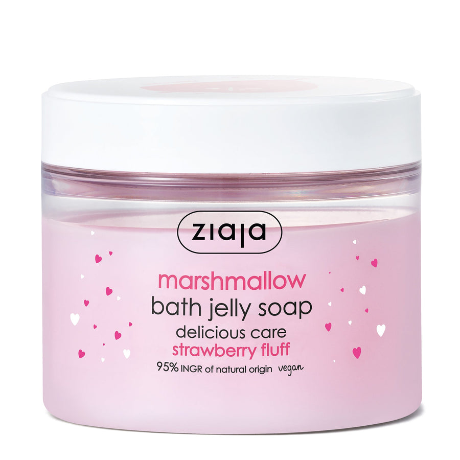 Marshmallow Strawberry Fluff - Bath Jelly Soap - Delicious Skin Care - Glamourous Grace