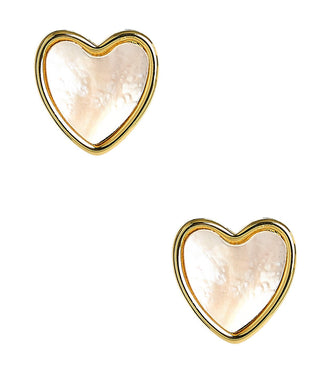 Martha - Heart Mother of pearl stud earring - 18k gold plated-Darby Clark Collection - Glamourous Grace