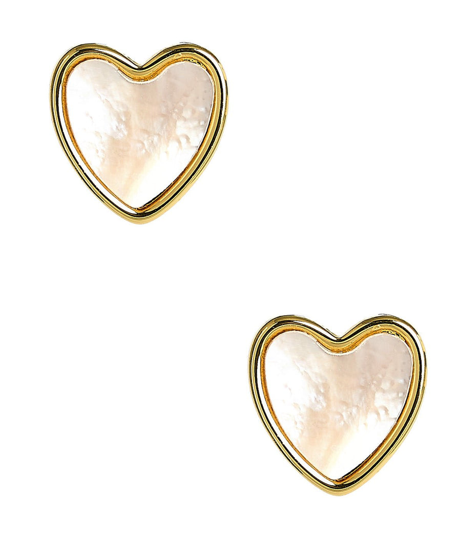 Martha - Heart Mother of pearl stud earring - 18k gold plated-Darby Clark Collection - Glamourous Grace