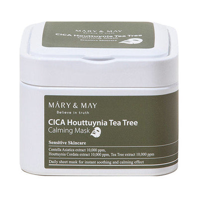 [MARY & MAY] CICA Houttuynia Tea Tree Calming Mask Sheets 30 Sheets - Glamourous Grace