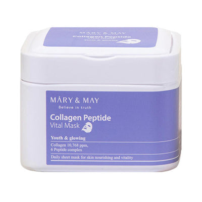 [MARY & MAY] Collagen Peptide Vital Mask Sheets 30 Sheets - Glamourous Grace