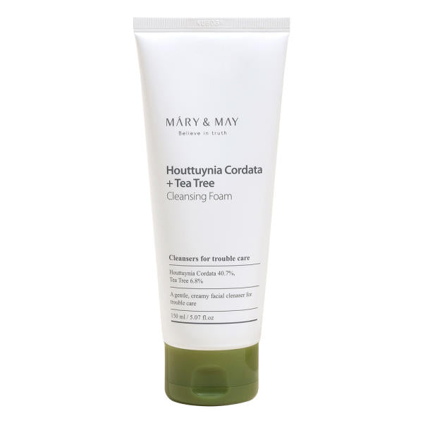 [MARY & MAY] Houttuynia Cordata + Tea Tree Cleansing Foam 150ml - Glamourous Grace
