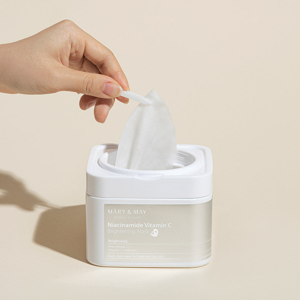 [MARY & MAY] Niacinamide Vitamin C Brightening Mask 400g (30ea) - Glamourous Grace