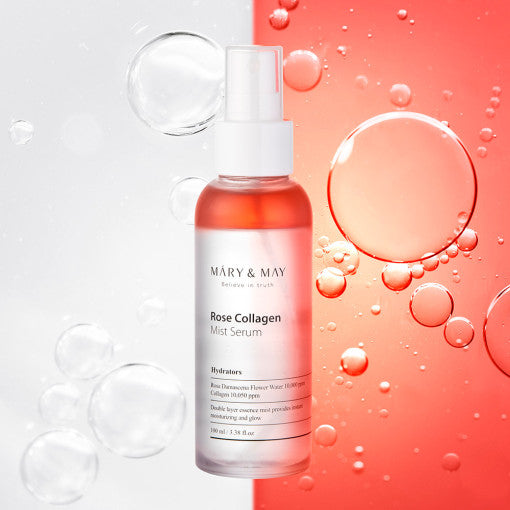 [MARY & MAY] Rose Collagen Mist Serum 100ml - Glamourous Grace