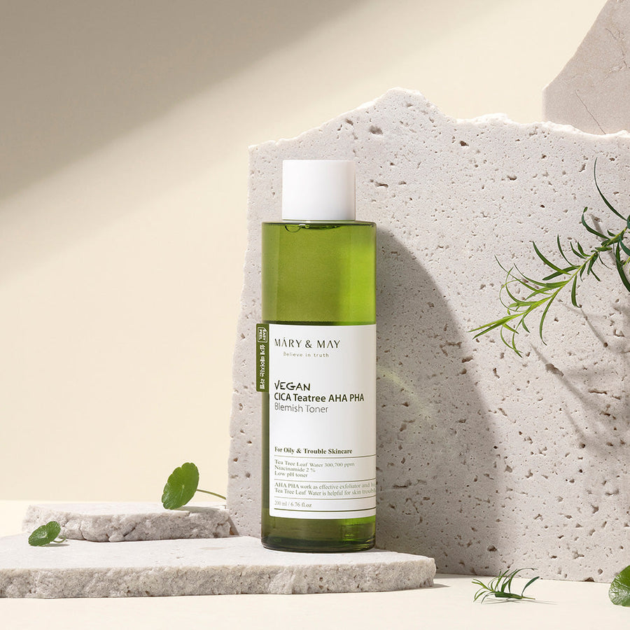 [MARY & MAY] Vegan CICA Tea Tree AHA PHA Blemish Toner 200ml