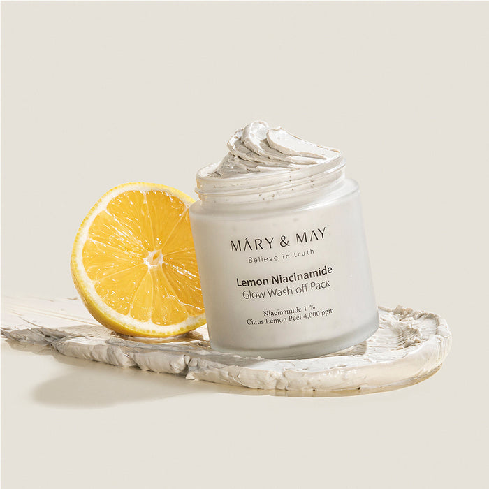 [MARY & MAY] Vegan Lemon Niacinamide Glow Wash off Pack 125g - Glamourous Grace