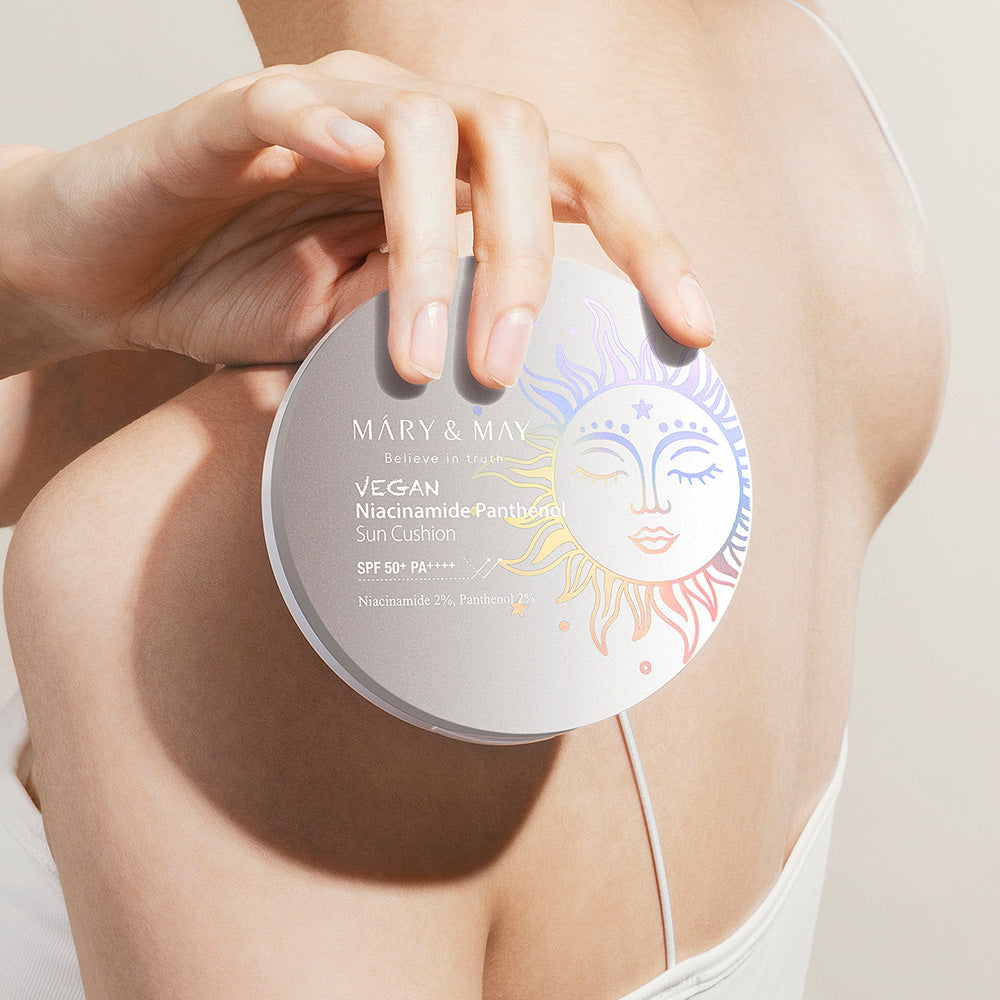 [MARY & MAY] Vegan Niacinamide Panthenol Sun Cushion SPF50+ PA++++ 25g - Glamourous Grace