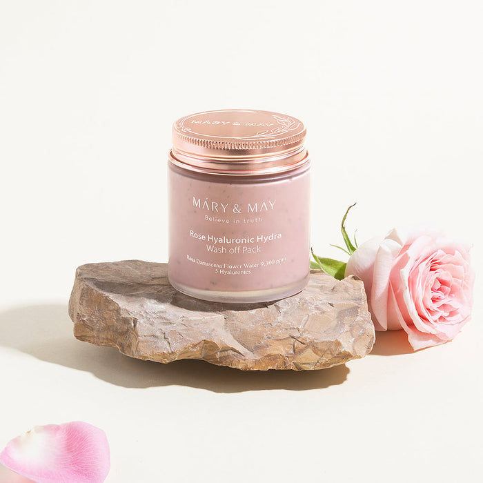 [MARY & MAY] Vegan Rose Hyaluronic Hydra Wash off Pack 125g - Glamourous Grace