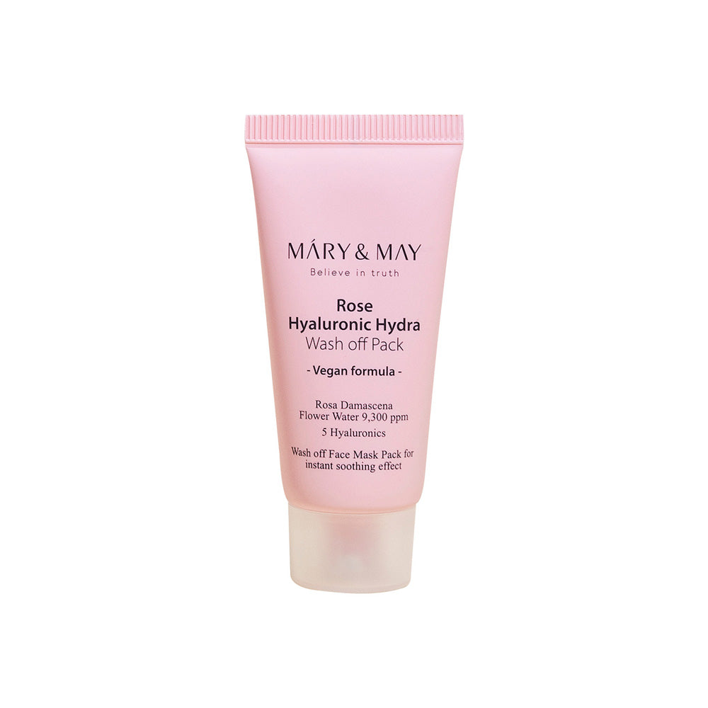 [MARY & MAY] Vegan Rose Hyaluronic Hydra Wash off Pack 30g - Glamourous Grace